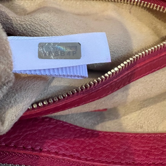 EUC w COA Auth Jimmy Choo Crossbody/Shoulder Bag Red Leather w/Gold Hardware - Picture 13 of 15